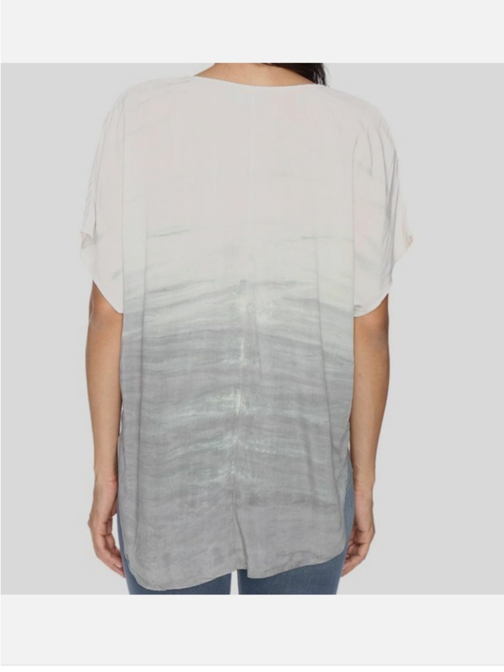 Michael Stars Women's Green Haze Wash Short Sleeve Peasant Top Size Large - Picture 10 of 10
